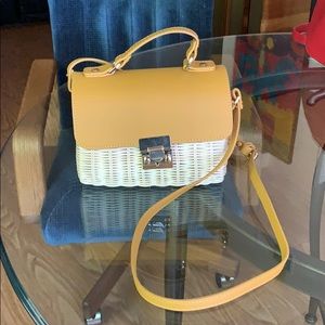 Zara Tan and Wicker Purse